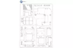 Grappe F réservoir, plancher, porte-accus Mercedes Tamiya