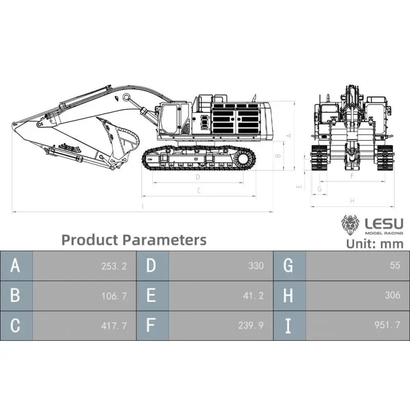 LESU 1/14 C374F Heavy Hydraulic Excavator (2nd Generation) - Lesu BA-B0001-KIT