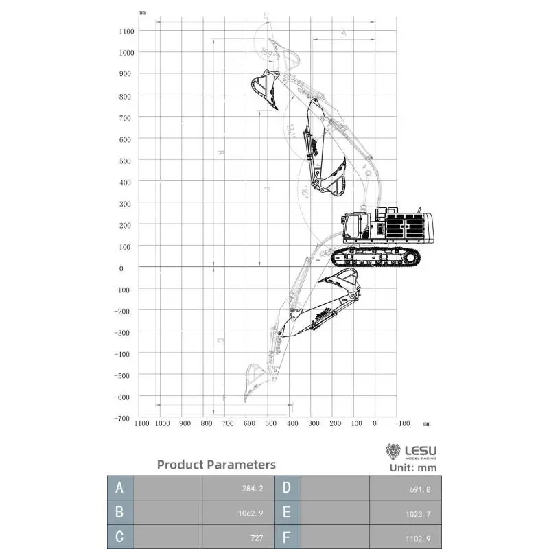 LESU 1/14 C374F Heavy Hydraulic Excavator (2nd Generation) - Lesu BA-B0001-KIT