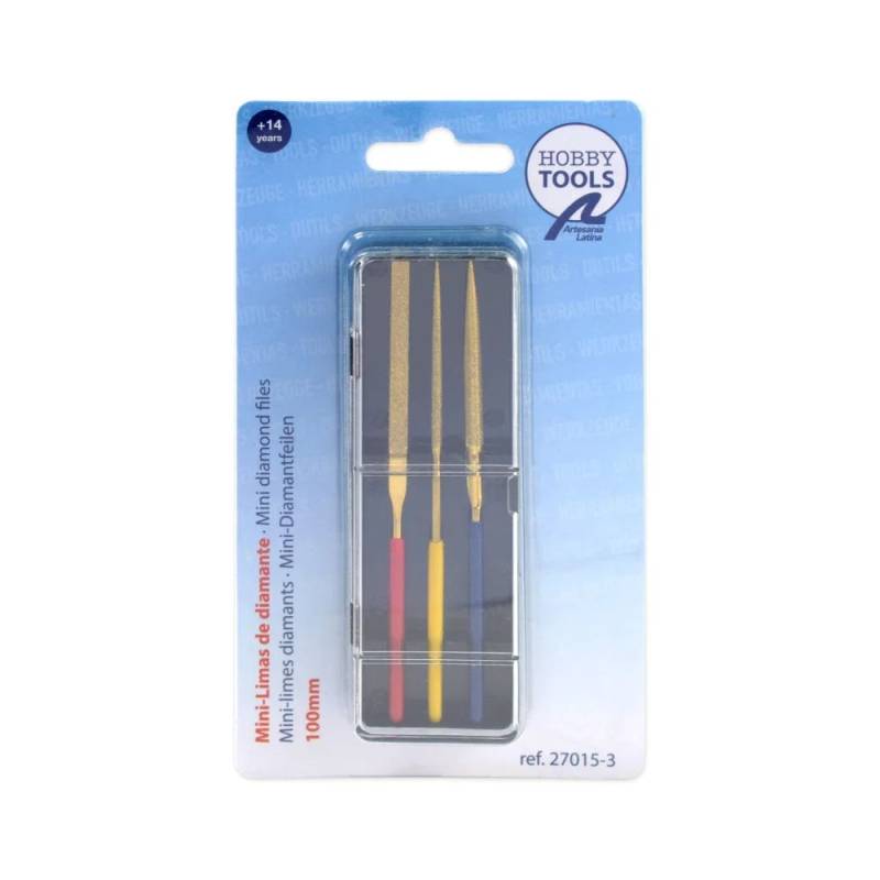 Ensemble de trois mini-limes diamantées 100 mm pour modélisme - Artesania Latina 27015-3