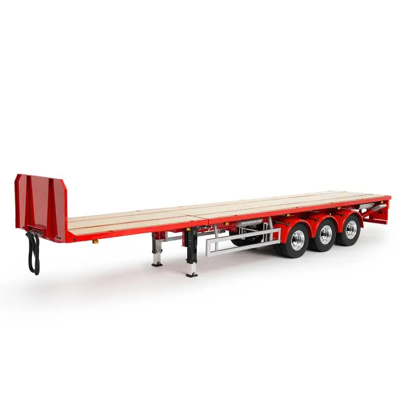 LESU 1/14 3-axle telescopic flatbed semi-trailer with dual wheels - LESU LS-A0050