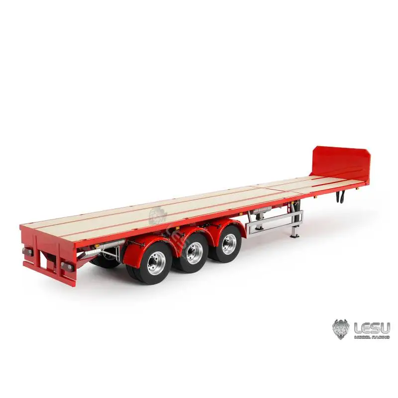 LESU 1/14 3-axle telescopic flatbed semi-trailer with dual wheels - LESU LS-A0050