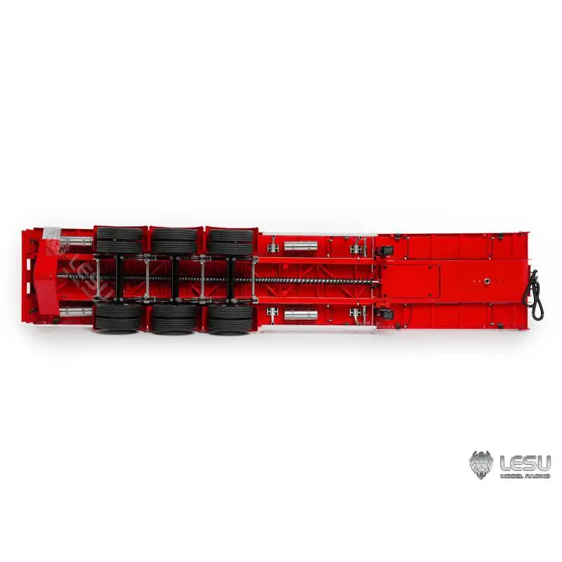 LESU 1/14 3-axle telescopic flatbed semi-trailer with dual wheels - LESU LS-A0050
