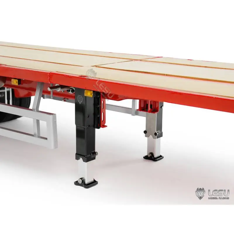 LESU 1/14 3-axle telescopic flatbed semi-trailer with dual wheels - LESU LS-A0050
