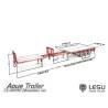 LESU 1/14 3-axle telescopic flatbed semi-trailer with dual wheels - LESU LS-A0050