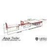 Semi-remorque plateau télescopique 3 essieux LESU 1/14 avec roues jumelées - LESU LS-A0050