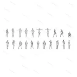 Set of 21 1/140-scale figures for the "Juan Sebastián de Elcano" sailboat model - Artesania Latina 22521F