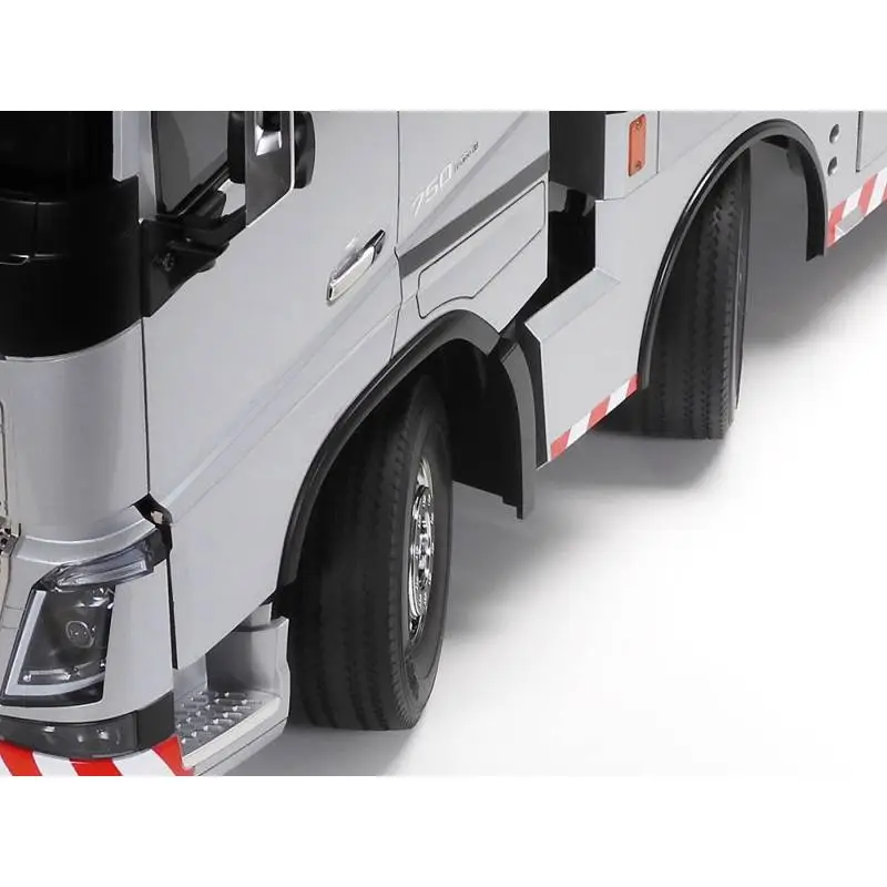 Pack complet Camion Tamiya 47528 Volvo FH16 750 Globetrotter Dépanneuse PL 8x4 peinte en Aluminium Brillant TS-17