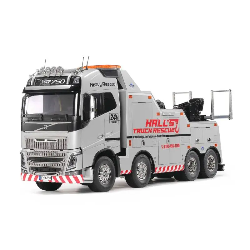 Pack complet Camion Tamiya 47528 Volvo FH16 750 Globetrotter Dépanneuse PL 8x4 peinte en Aluminium Brillant TS-17