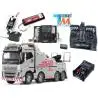 Complete set Tamiya 47528 Volvo FH16 750 Globetrotter 8x4 Heavy-Duty Tow Truck painted in TS-17 Gloss Aluminium