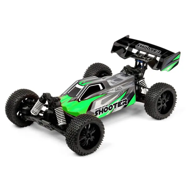 Buggy RC 4x4 Pirate Shooter vert 1/10 - Vue 3/4 Avant - T2M T4931GR - TecniModel