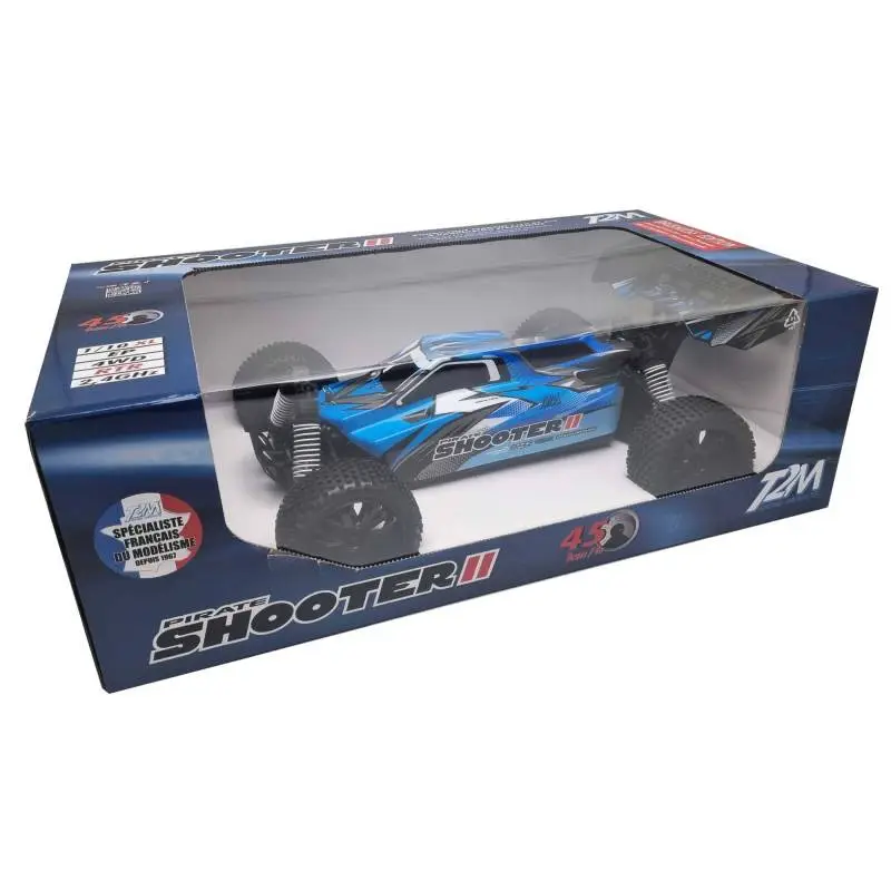 Buggy RC 4x4 Pirate Shooter II Bleu 1/10 - Vue de la boîte - T2M T4989BU - TecniModel