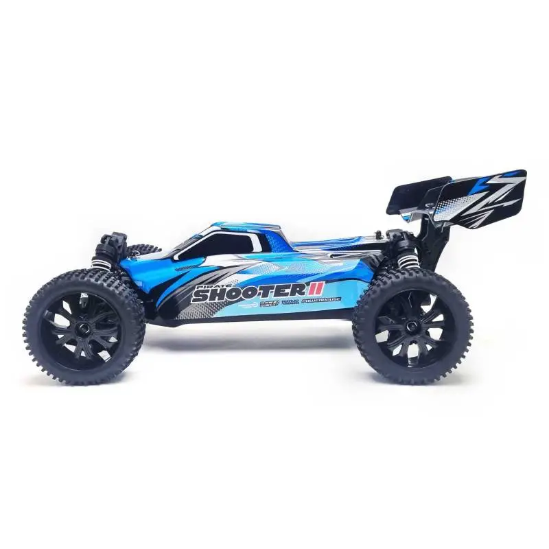 Buggy RC 4x4 Pirate Shooter II Bleu 1/10 - Vue de côté - T2M T4989BU - TecniModel