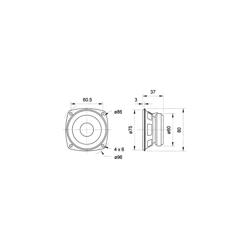 Haut-Parleur FR 8 - Ø8cm - 4 Ohms