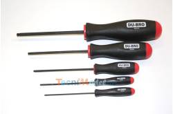 Set of 5 ball head hexagon screwdrivers (1.5 - 2 - 2.5 - 3 - 4 mm)