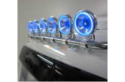 Projecteurs ronds Hella chromés "Angel Eyes" bleu Carson 907572