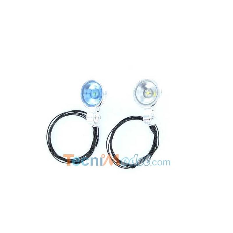 Hella round headlamps chrome-plated white lights Carson 500907574
