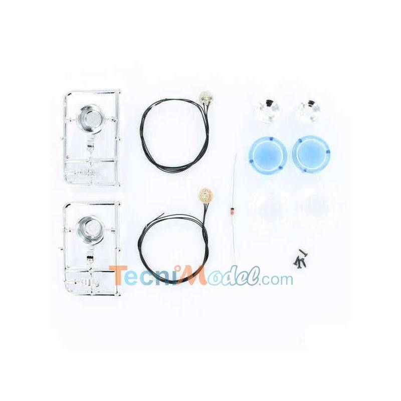 Hella round headlamps chrome-plated white lights Carson 500907574