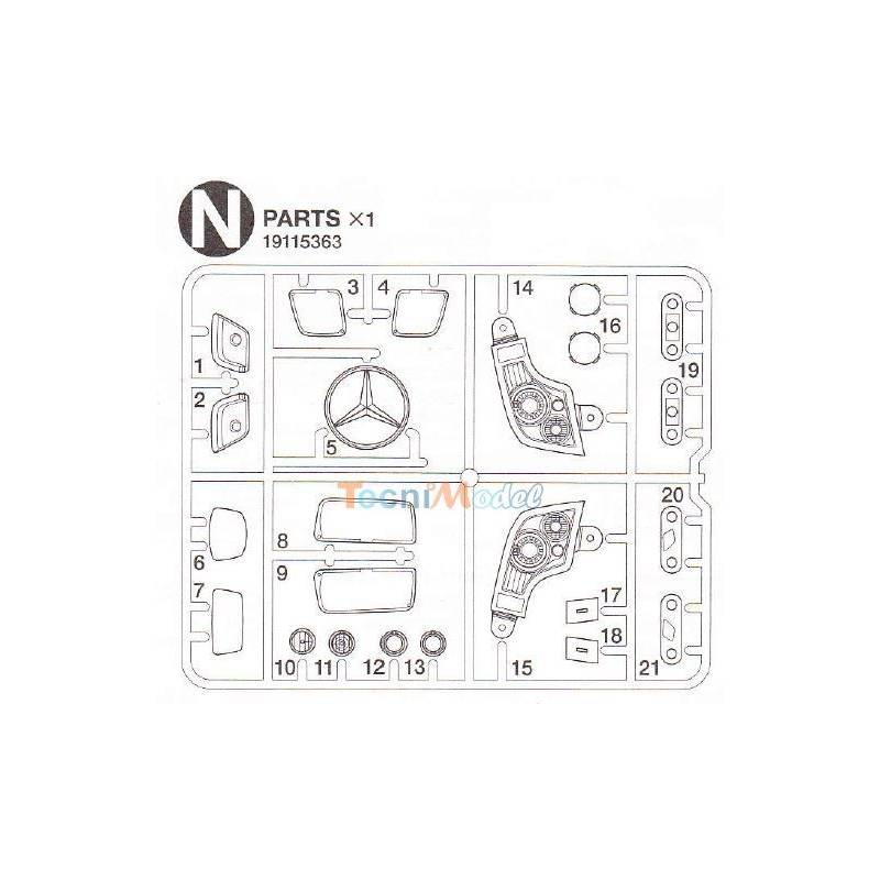 Clusters N and W chrome-plated parts Actros