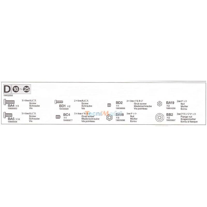 Tamiya D bag of metal parts for 4x2 Actros, Volvo and Scania S RC Trucks 9402555