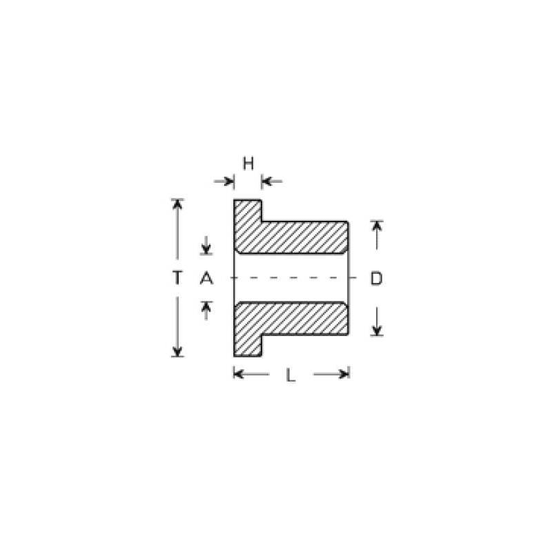 2 Flanged sintered bronze bush 3 x 6 x 4.5mm