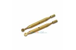 2 ridoirs laiton M2 28mm 1 embout cylindrique et 1 embout anneau