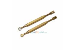 2 ridoirs laiton M2 24mm 1 embout fendu et 1 embout anneau