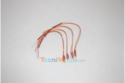 4 Rectangular wired LEDs 2x3mm 6v-7.2v wire 18 cm Orange