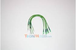 4 Rectangular wired LEDs 2x5mm 6v-7.2v wire 18 cm Green