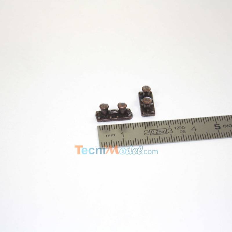 2 double metal bollards 16mm