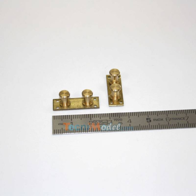 2 double metal bollards 24mm