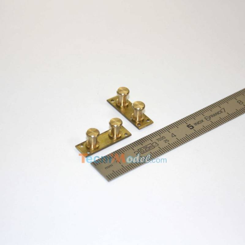 2 double metal bollards 24mm