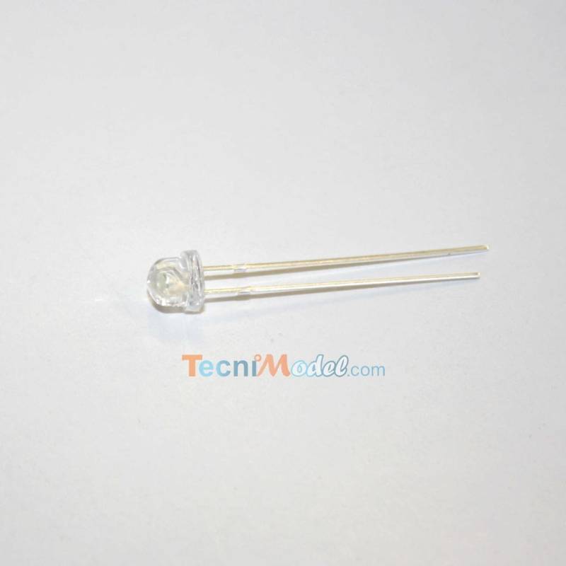 Kit of 10 wide-angle 5mm white 6v/7.2v leds
