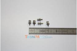 5 Bollards nickel plated brass 6.0mm