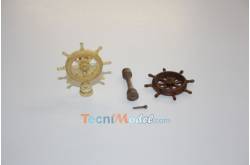 Boat wheel in white wood Ø20mm on stand