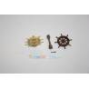 Boat wheel in brown wood Ø20mm on stand