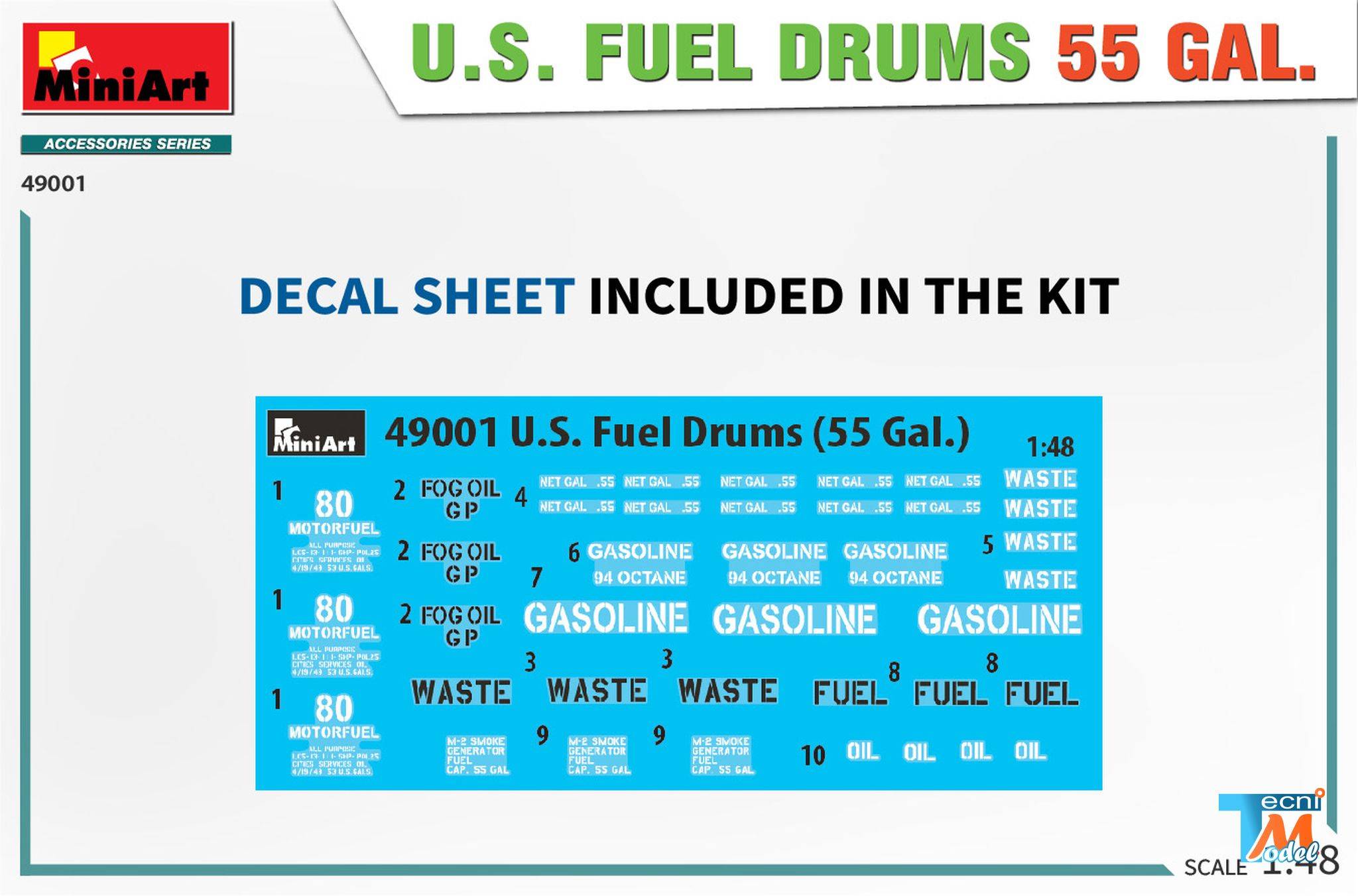 20 Fûts d'essence Américains de 210 litres (55 Gallons) à l'échelle 1/48-1/