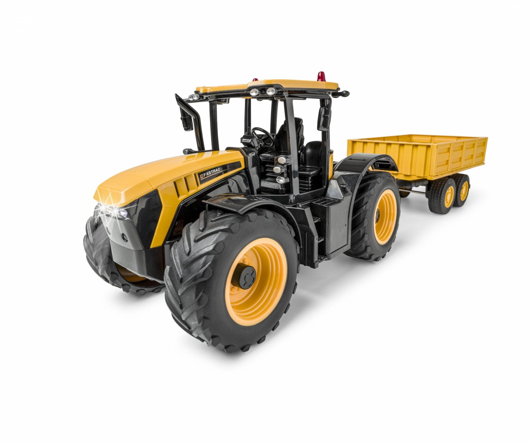 Tracteur agricole JCB Jaune avec remorque 1/16 RTR - CARSON 500907654